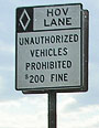 HOV lane sign